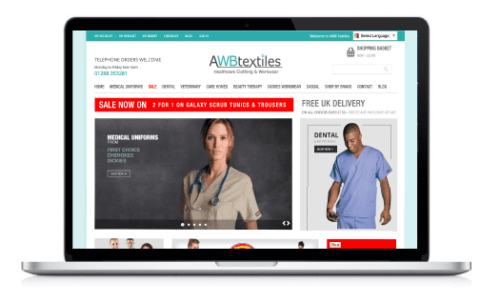 Our new AWB Textiles website showcase our healthcare clothing and workwear outfits
