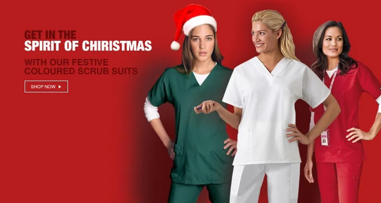 Our top three festive coloured medical scrubs