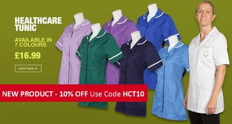 Our 10% off the latest range of healthcare tunics