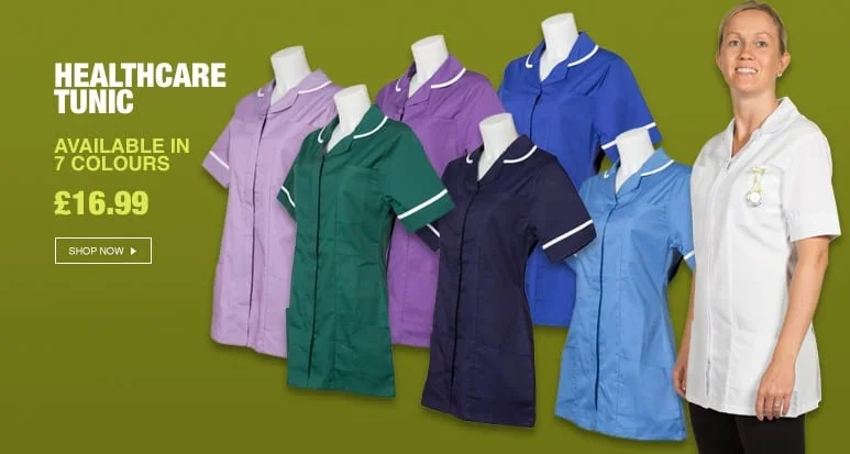 The full range of our new healthcare tunics